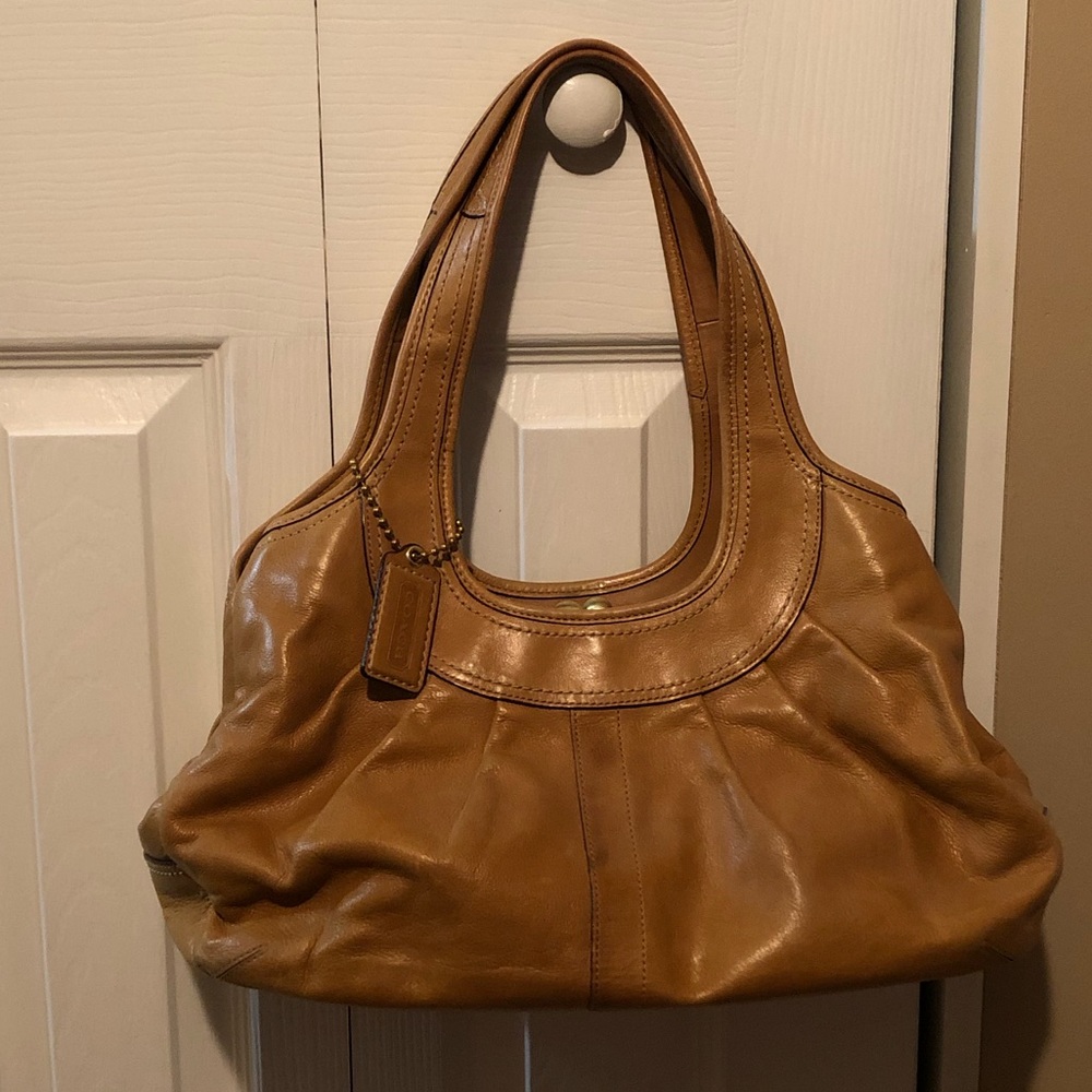 Tan Leather Coach Bag EUC
